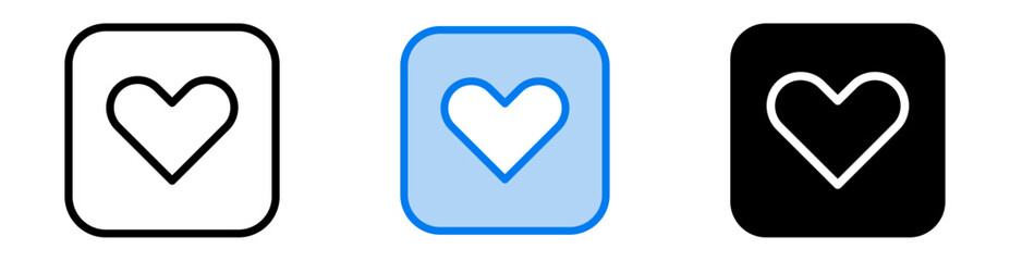 Heart icon set multiple style collection