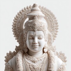 Marble sculpture of divine figure cultural heritage site art piece indoor close-up spiritual significance