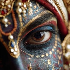 Vibrant cultural celebration india portrait photography colorful environment close-up tradition