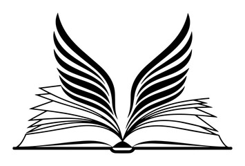 open book with wings logo vector for education