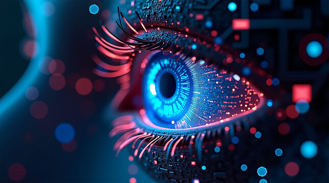 Cybernetic AI Eye – Futuristic Vision of Artificial Intelligence and Cybersecurity