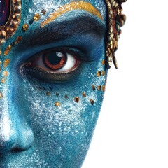 Vibrant urban celebration of body art close-up portrait photography in a creative studio environment