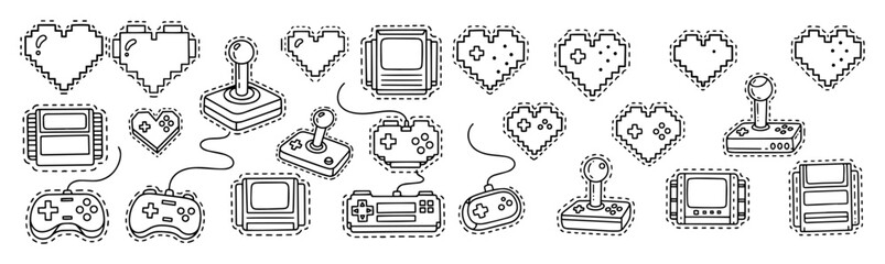retro video game doodle collection vector set © Aisha Kudorova