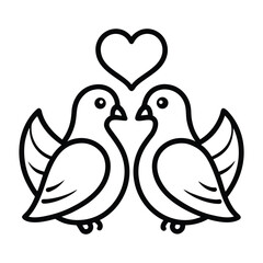 two doves with heart