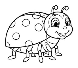 cartoon ladybug smiling vector illustration
