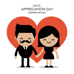 Wife Appreciation Day Illustration Couple Holding Hands