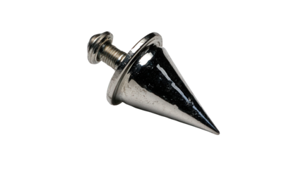 Chrome Plated Metal Auger with Screw Detail on Black Background