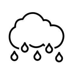 Vector black line icon for Raindrop