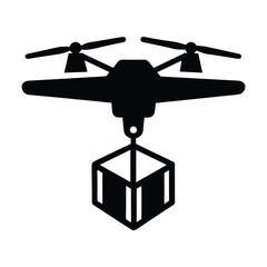 Modern drone delivering package aerial delivery future logistics technology autonomous flight concept