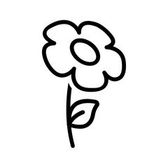 Vector black line icon for Flower