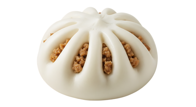 Steamed Pork Bun isolated on a transparent background