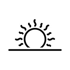 Vector black line icon for  Sun