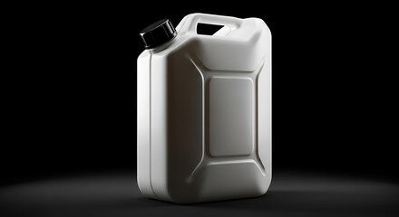 White plastic container black cap liquid