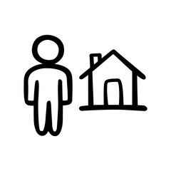 Property owner doodle vector icon