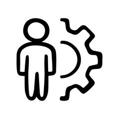 People management doodle vector icon