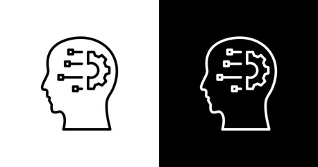 Artificial Intelligence White Icon Set Design