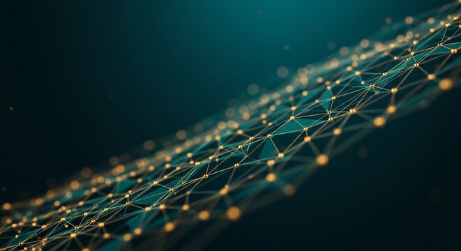 푸른빛 배경의 아름다운 네트워크 연결 이미지