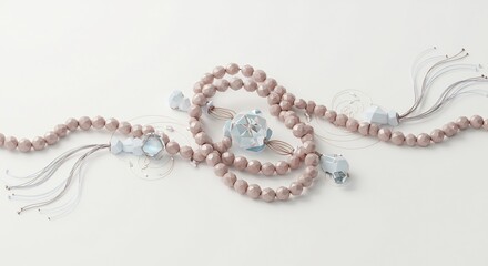 Obraz premium 우아한 파스텔톤 염주 사진, 고요한 분위기 연출