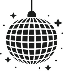Disco Ball Silhouette Vector for Party, Dance, and New Year Celebration