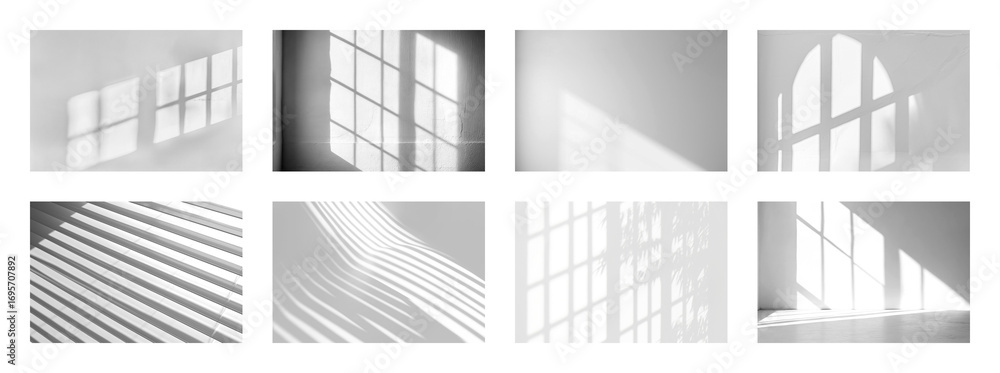 Poster png abstract window light patterns, element set on transparent background