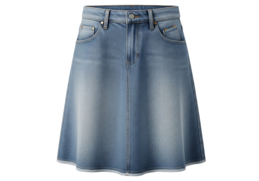 Trendy denim skirt for stylish women fashion garment studio shot
