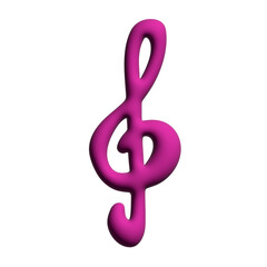Obraz premium 3d treble clef. Hand drawn musical symbol. Single element for print, web, design, decor, logo