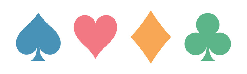 トランプのマーク、スペード、ハート、ダイヤ、クローバー