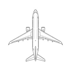 Top Down Schematic View of a Modern Jet Airliner