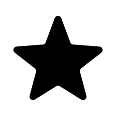 Simple black five pointed star silhouette icon 1.