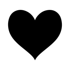 Simple black heart silhouette icon design element.