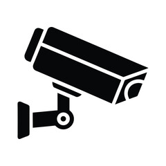 Modern surveillance security camera mounted on wall for home and business protection