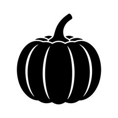 Simple black pumpkin silhouette icon for Halloween design 1.