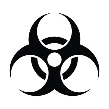 Black biohazard symbol danger warning sign infectious biological hazard alert hazard icon
