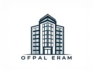 Modern Office Building Logo Vector on White Background