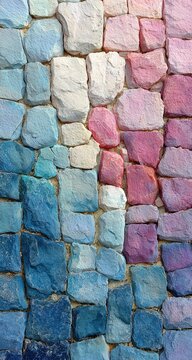 Colorful, textured stone wall
