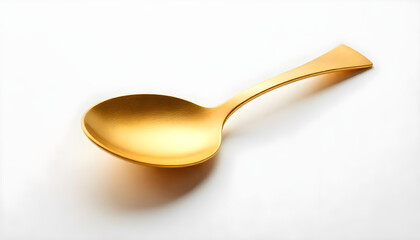 golden cutlery spoon isolated on white background