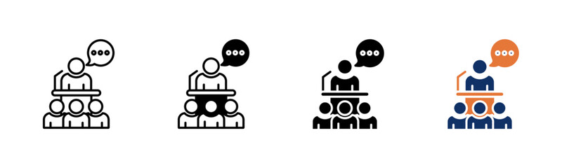 Seminar icon sheet multiple style collection