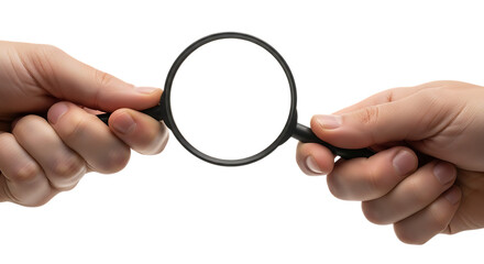 Magnifying glass isolated on transparent background