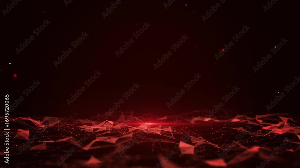 Sticker abstract red digital landscape with geometric patterns in motion