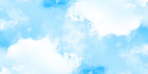 Blue sky with soft white clouds, natural background with fluffy cloudscape and clear atmosphere for peaceful design.