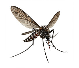 Close-up mosquito isolated on white background  ai generated image 