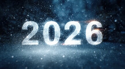 Celebration of the New Year 2026 with sparkling numbers in a festive atmosphere