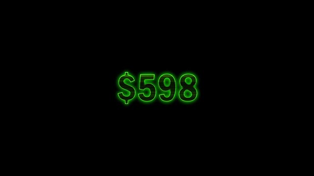 Money Counter Animation from 0 to 1400 Dollars. Digital Dollar Number Counting Effect for Finance, Trade, and Business.