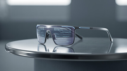 Futuristic Smart Glasses with Circuit Board Display on Lenses augmented reality technology
