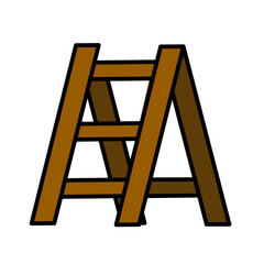 Simple Outline Illustration of a Brown Wooden Ladder for Construction