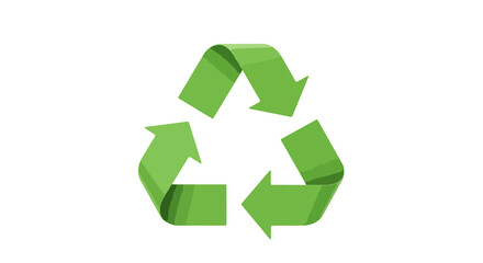Green recycling symbol arrows forming a triangle on a black background