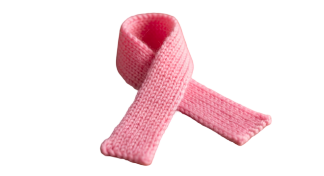 Pink Knitted Ribbon Breast Cancer Awareness Symbol - Powered by Adobe