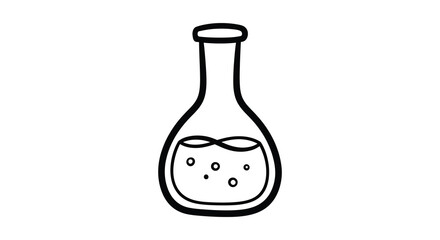 a simple sketch of a bottle with liquid inside it