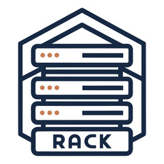 Obraz premium Data Server Rack Outline Logo Design