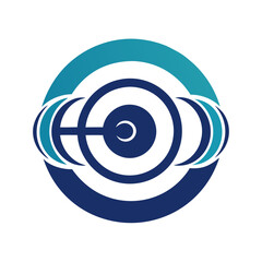 Dumbbell Overlapping Concentric Circles Logo Design